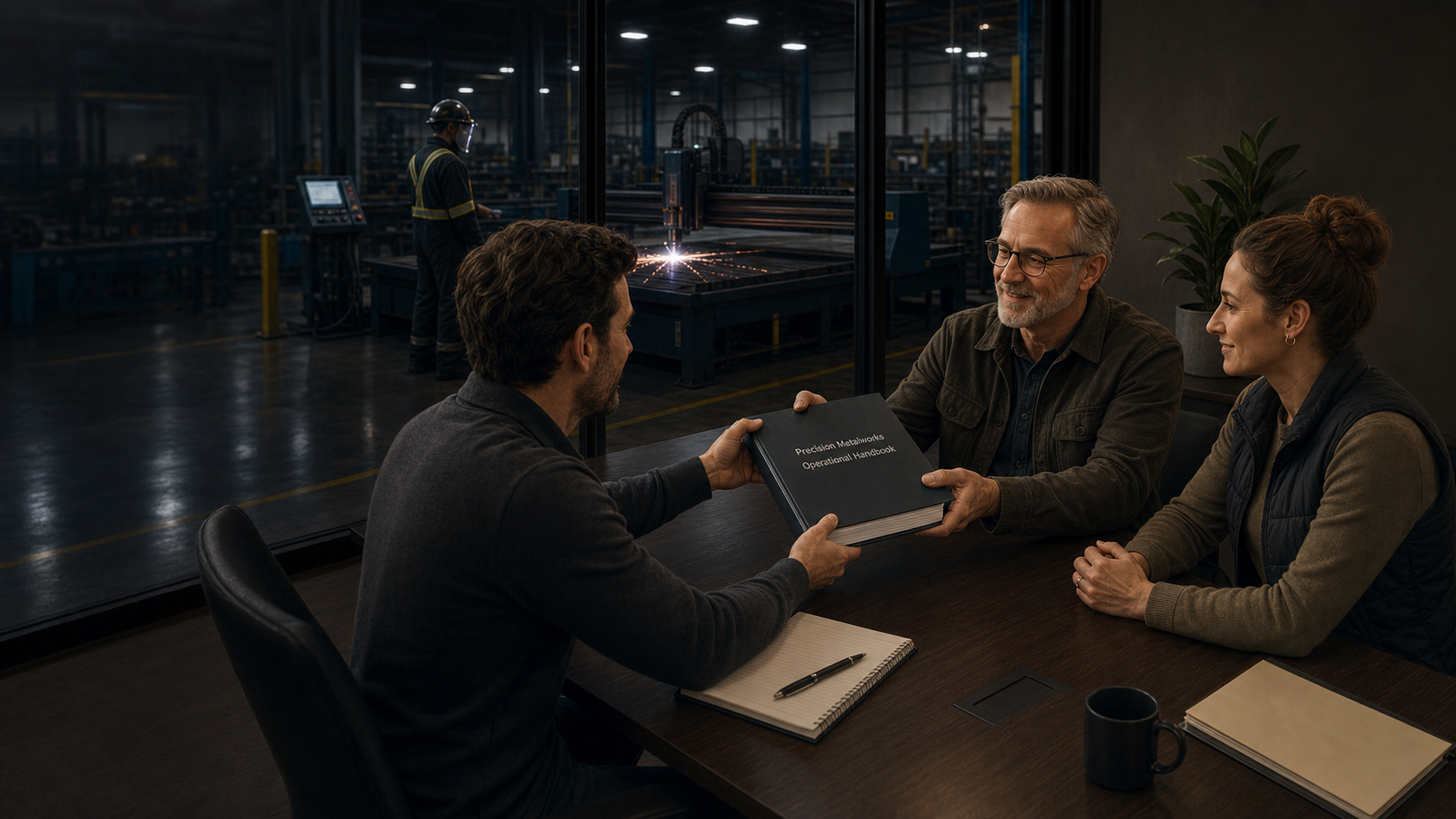 Owner reviewing final workflow materials and findings